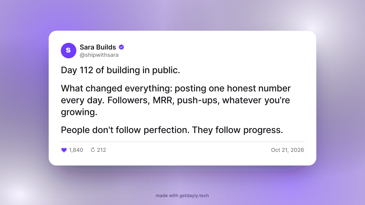 A tweet turned into a clean image card